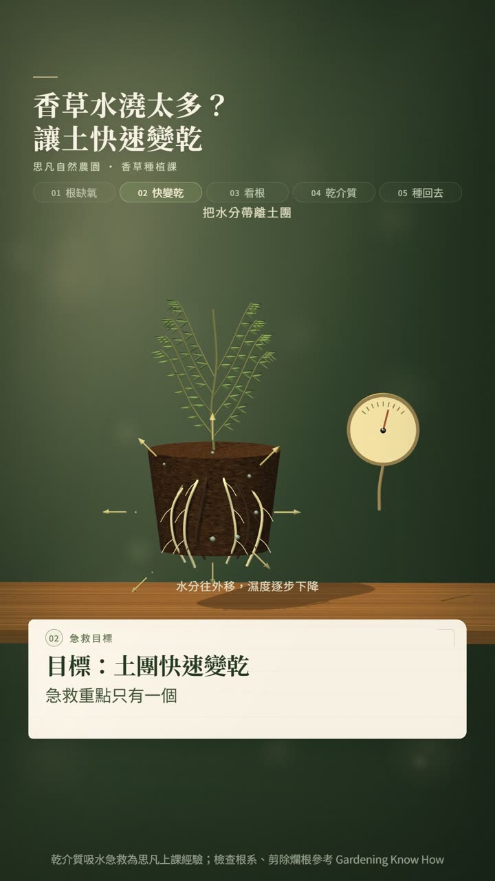 香草種植技術影片:澆太多急救